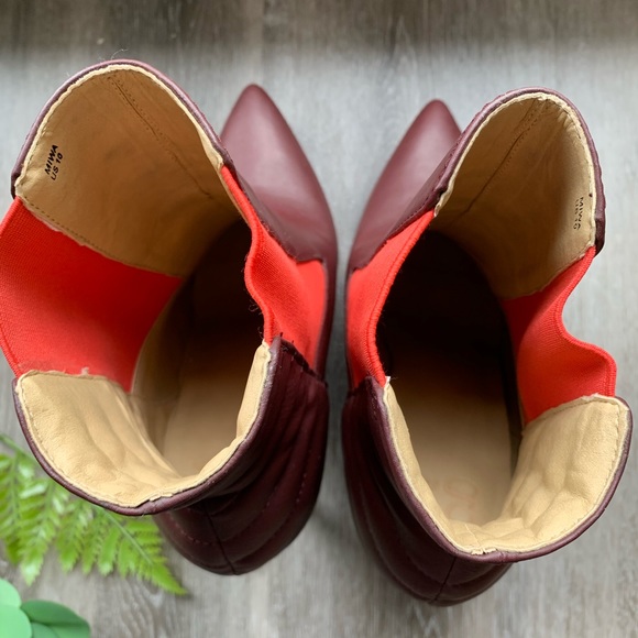 Gwen Stefani Gx Bordeaux/Burgundy Bootie Heels - Picture 5 of 9